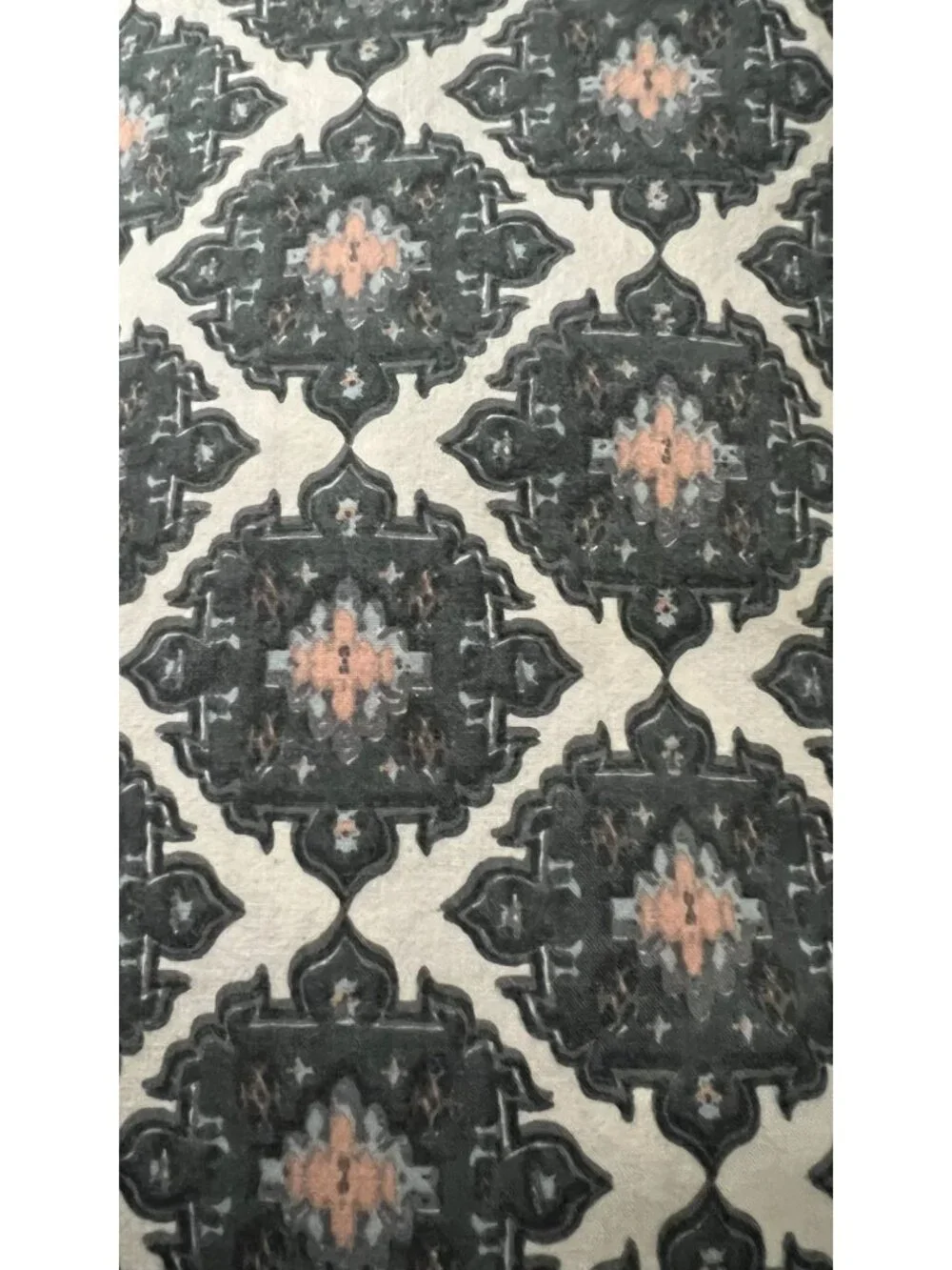 Folded Cotton Fabric With Geometric Black Print Design 80